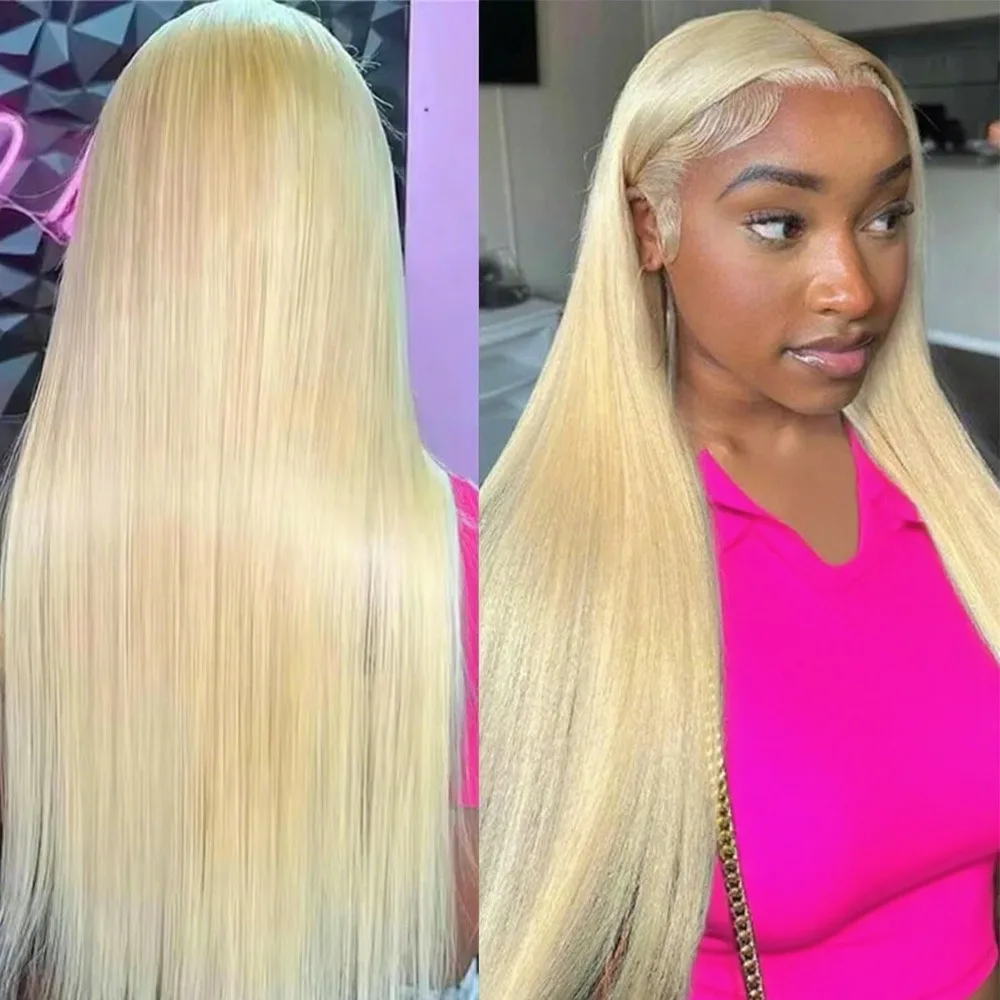 

Светлые парики из натуральных волос 613, идеально прямые, с HD-кружевной передней частью 13x6, для чернокожих женщин, 30-40 дюймов, парики с кружевной передней частью 13x4, плотность 220%