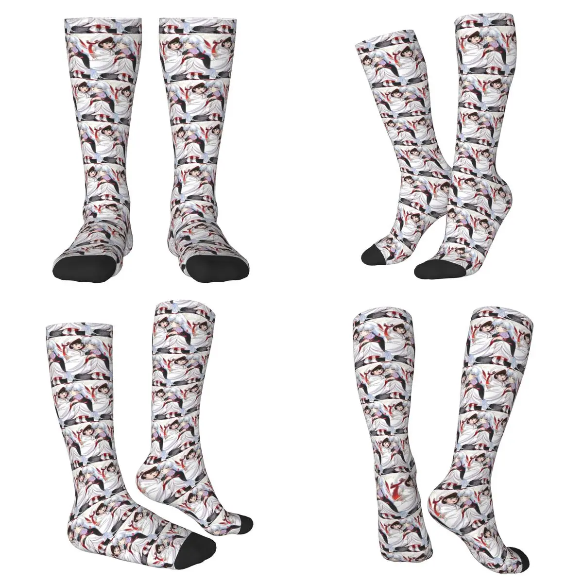 

Всесезонные манга-кимоно Inuyasha Sesshomaru, носки Harajuku, спортивные носки средней длины, мягкие забавные чулки для мужчин и женщин