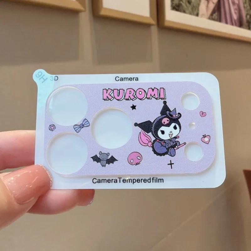 Sanrio Hello Kitty Kuromi Shimmer Powder Camera Lens Protector 9H HD Tempered Glass for iPhone 17 16 15 14 13 Pro Max mini Plus view 3