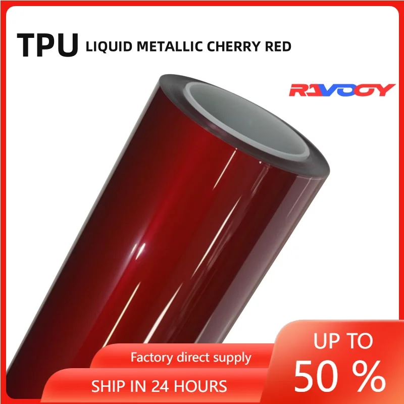 

Color PPF coating, Glossy Metallic CHERRY RED Vinyl TPU, PPF film, coating, protective film, anti-yellowing, self-healing