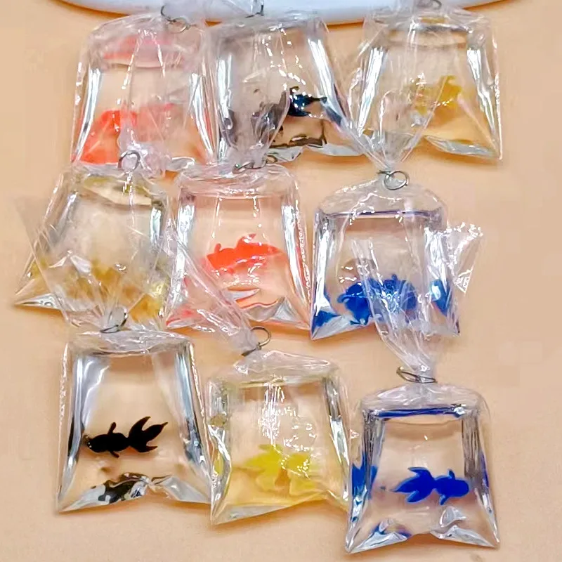 10pcs 5 Color  2023 New Transparent Resin Goldfish Charms In Water Jewelry Pendant Fish Bag Earrings Handmade DIY Material