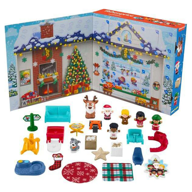 Little People Kleinkind-Spielzeug, Adventskalender, Spielset, 24, Weihnachtsfiguren, Spielzeug für Kinder, Weihnachtsgeschenk