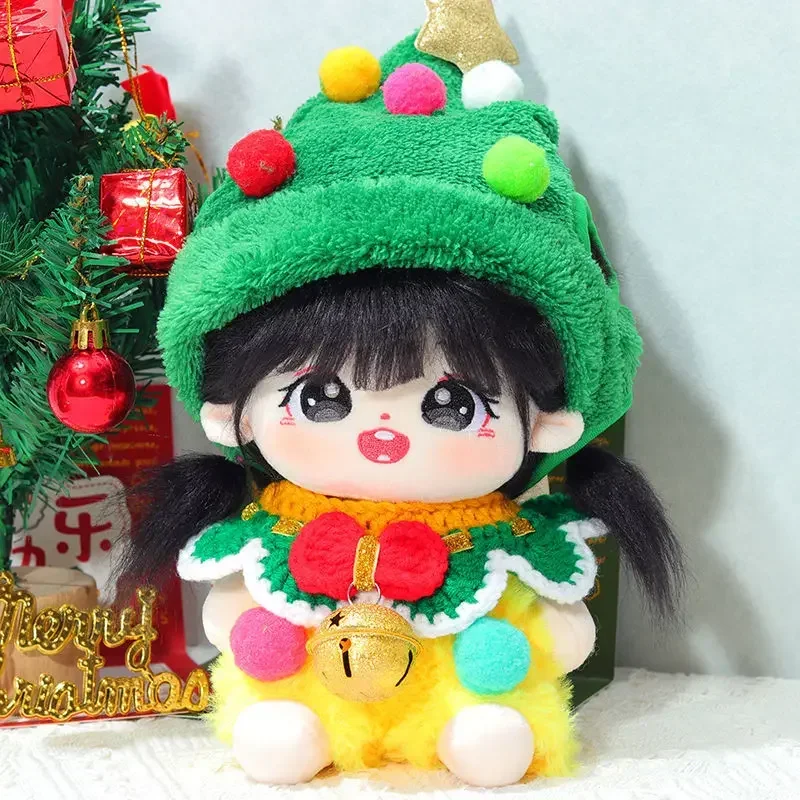 

Christmas Baby Clothes Set 20cm Cotton Doll Stock Cute Bell One Piece Clothes Hat No Attribute Doll