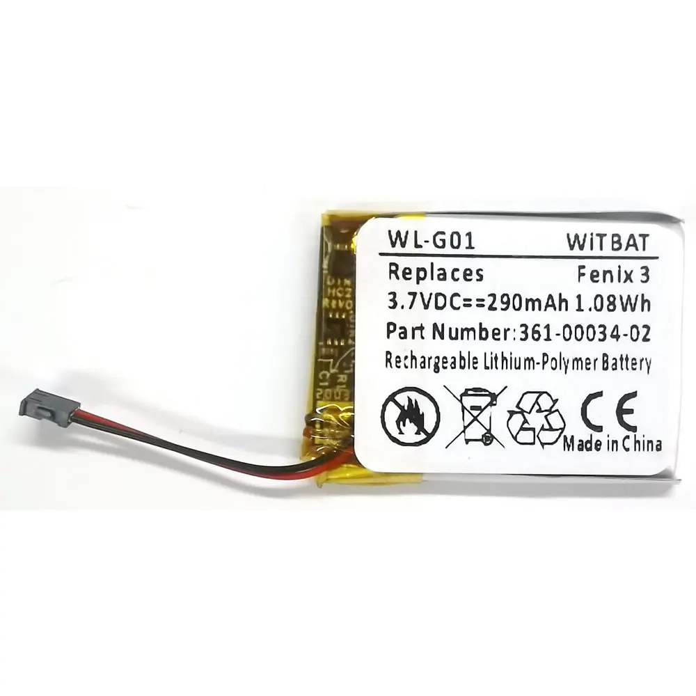 3.7V  New Li Polymer Replacement 361-00034-02 Battery for Garmin Fenix 3,Fenix 3 HR Fenix3 GPS Sports Watch
