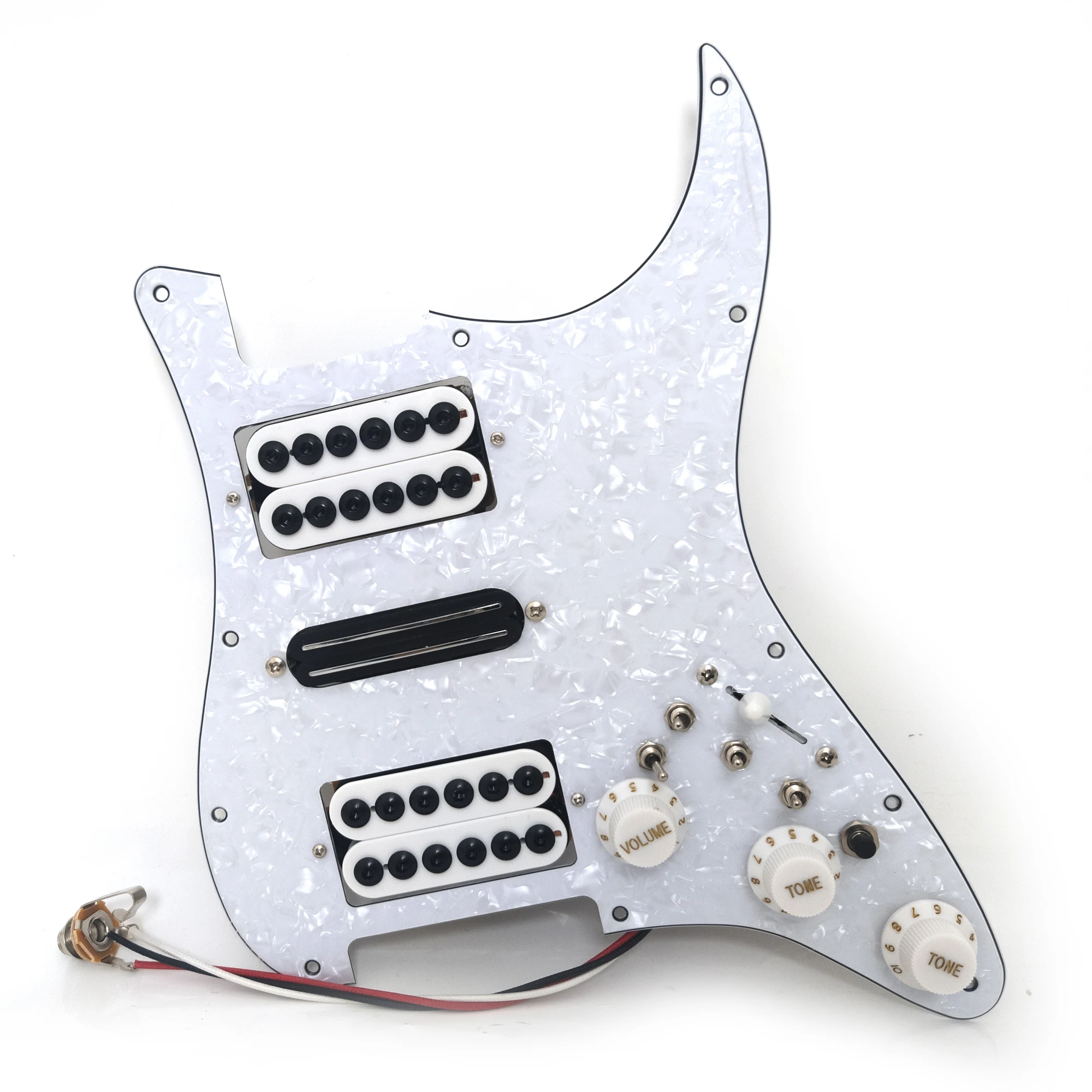 Guitar Prewired Loaded Pickguard with Coil Splitting HSH Humbucker Pickups Set for ST Electric Guitar