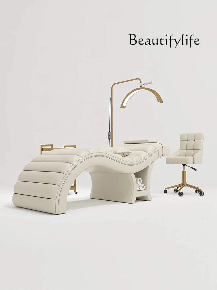 Eyelash bed S-shaped beauty bed High-end spa massage for beauty salons Minimalist facial care bed