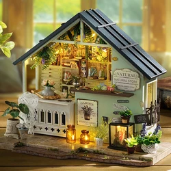 DIY Mini Doll House 3D Puzzle House Assembly Building Model Kit Toys Home With Furniture LED Light Wooden Crafts Gifts Dollhouse