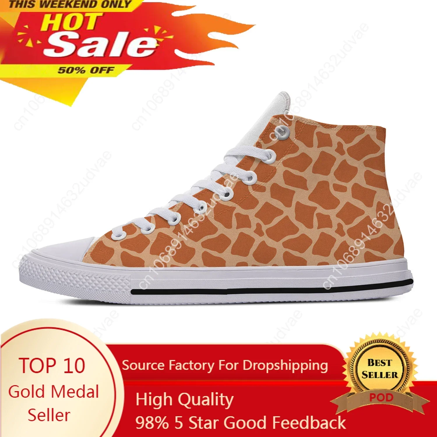 

Giraffe Animal High Top Sneakers Mens Womens Teenager Funny Fashion Casual Shoes Canvas Running Shoes 3D Print Lightweight Shoe