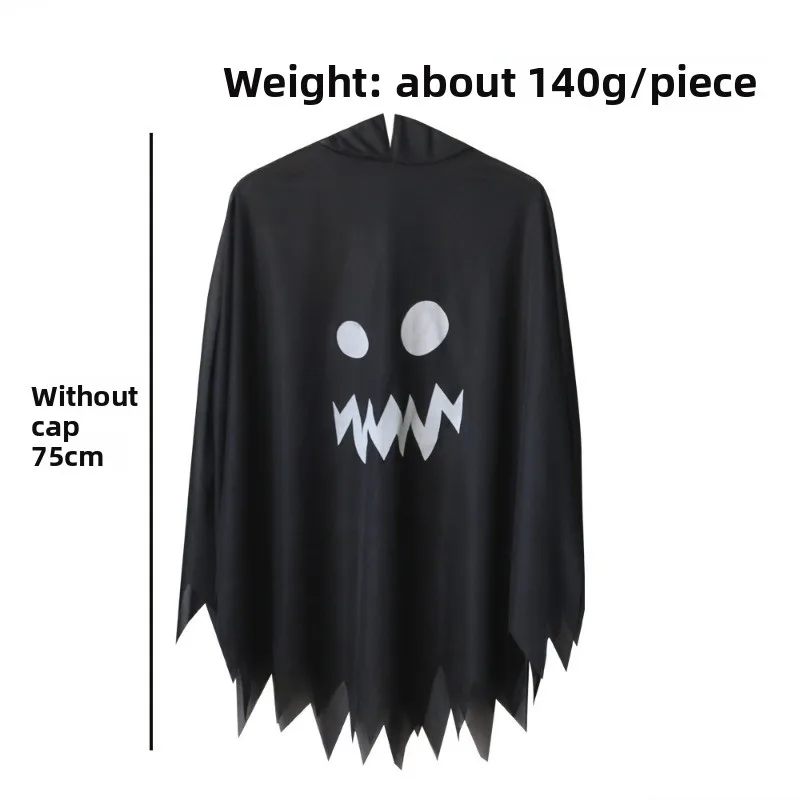أزياء الهالوين للأطفال وجه الشبح الأبيض شبح كيب حفلة فستان قاتمة ريبر اليقطين البدلة عباءة