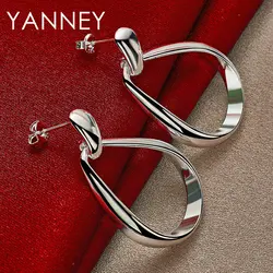 New 36MM 925 Sterling Silver Exquisite Water Drop Earrings For Women Fashion Wedding Temperament Jewelry Gifts Accessories