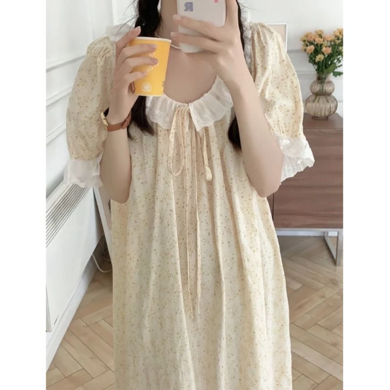 Camicie da notte abbigliamento donna estate sottile nuova corea casa allentata confortevole semplice Casual elegante morbido sottile temperamento fresco dolce