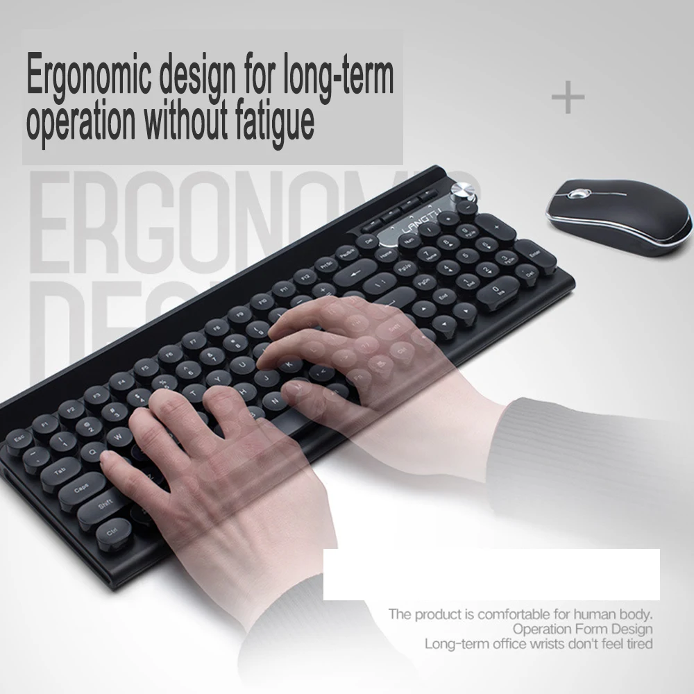 Wireless Keyboard and Mouse set Wireless LT500 Keyboard Mouse Set Computer Game Combos Punk Keyboard For Laptop Tablet Notebook