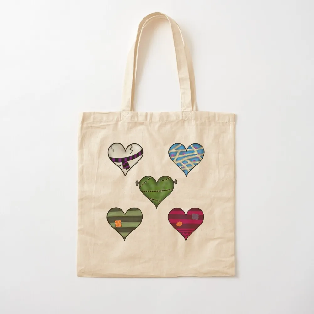 Cute Monster inspired hearts Tote Bag Big bag women bag for beach Shopper reusable grocery bags
