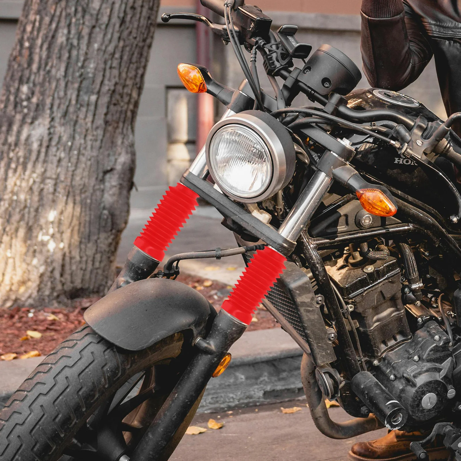 

Front Fork Shock-absorbing Dust Cover Waterproof Durable Rubber Material Universal Fit Motorcycle Frame Parts Front Fork Covers