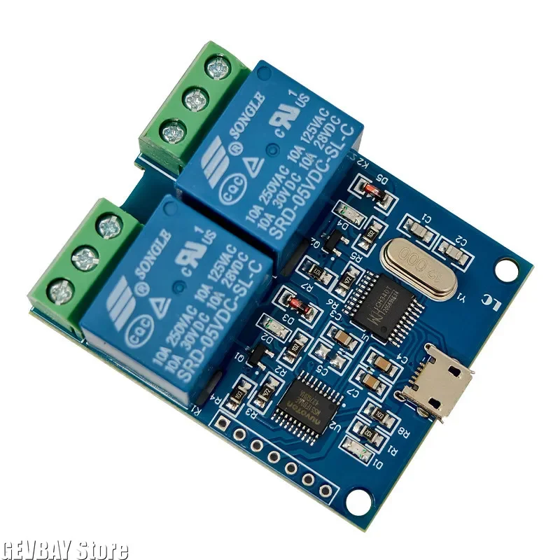LCUS-2 Type Two-Way USB Relay Module Intelligent Control USB Switch USB Control Relay for Electronics