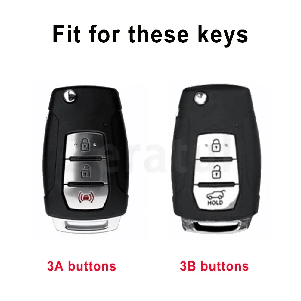 For SsangYong Kyron 2 Sanka Actyon Korando Tivoli Rexton 3Buttons TPU Car Flip Key Cover Case Auto Shell Fob Keyless Holder