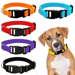 Adjustable Pet Nylon Collar Durable Dog Neck Band Comfortable Kitten Dog Necklace Solid Colorful Pet Dog Supplies Accessories