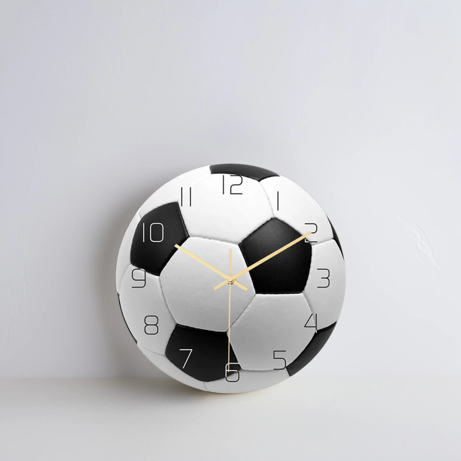 

Large Face Football Wall Clock Acrylic Material Silent Mechanism Easy Mounting Decorative Clock for Home Office Bedroom Living