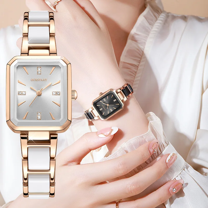 

Luxury Square Alloy Rhinestone Fashion Women's Watch Relojes Mujer Relojes Rhinestone Dress Wristwatch