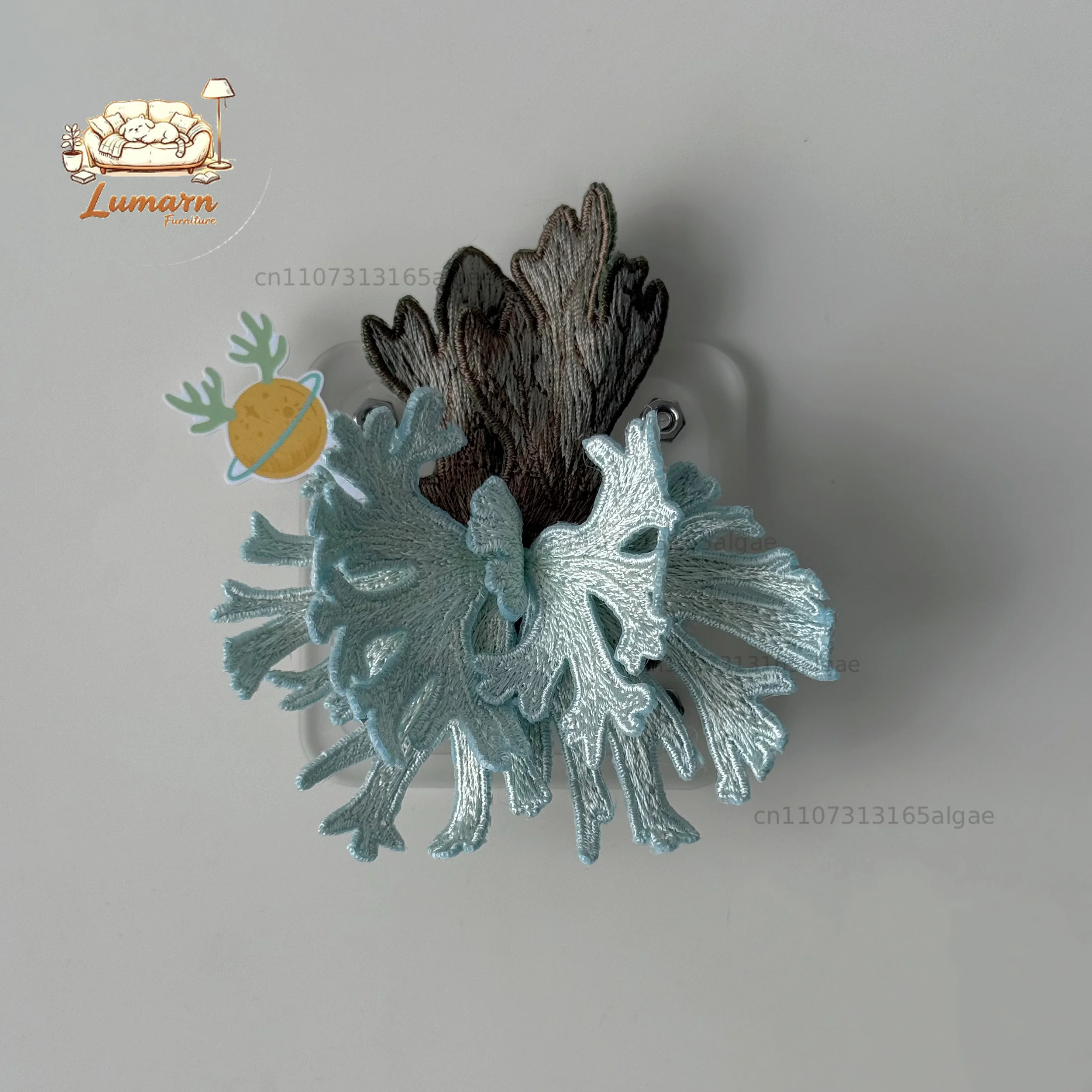 Embroidery refrigerator sticker original creative refrigerator sticker embroidery antler fern masayu