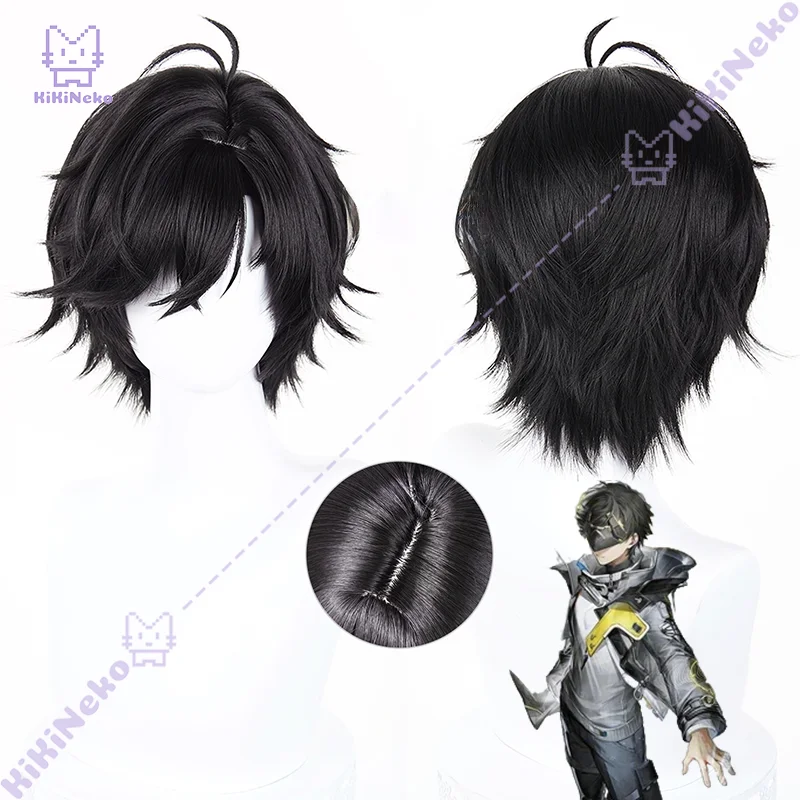 Game Arknights Endfield Endministrator Cosplay Wig Black Short Hair Men And Women  Style For Comicon Party Adult Women Men