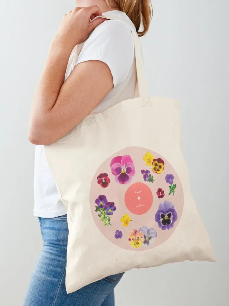 

LOVER TS FLOWER VINYL Tote Bag cloth bag woman Shopper custom bags canvas shopping bag