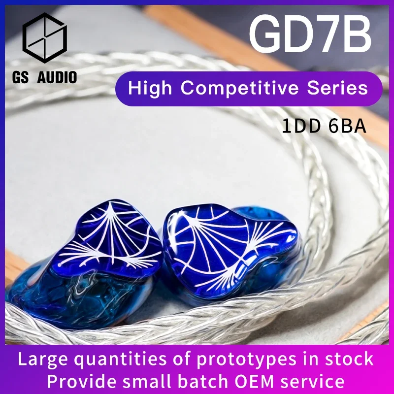 GS AUDIO GD7B 6BA+1DD HiFi in-Ear IEMs Earphones Hybrid Driver Monitor Headphone with 0.78 2pin Detachable Cable OEM DIY Custom