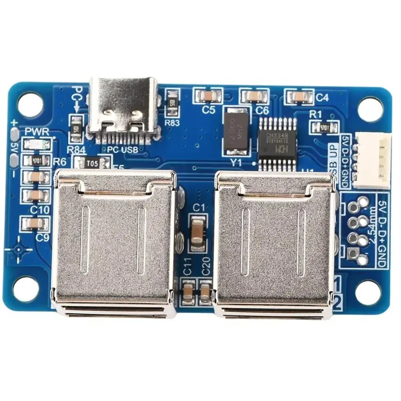 Efficient USB 2.0 1 To 4 Way Splitter Module USB Hub Driver-Free 4-Port USB Hub Type-C Interface