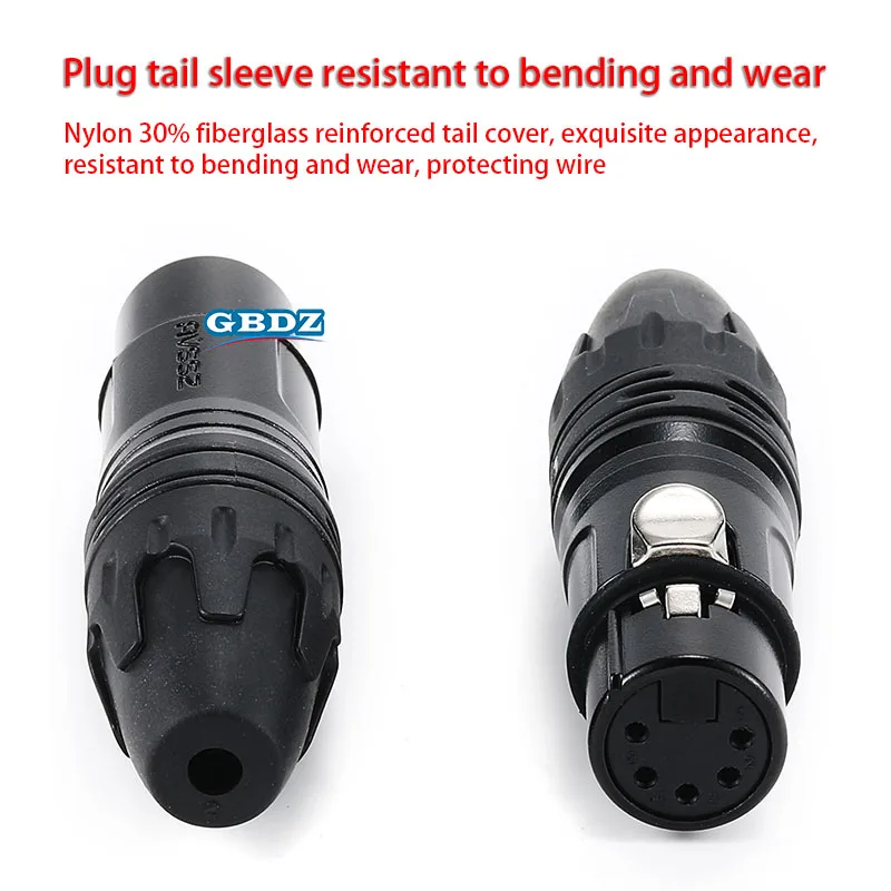 

5 pin XLR Male / Female Microphone Audio SpeakersDMX512 Signal Control Wire Plug Connectors 5 pin XLR Male / Female Microphone