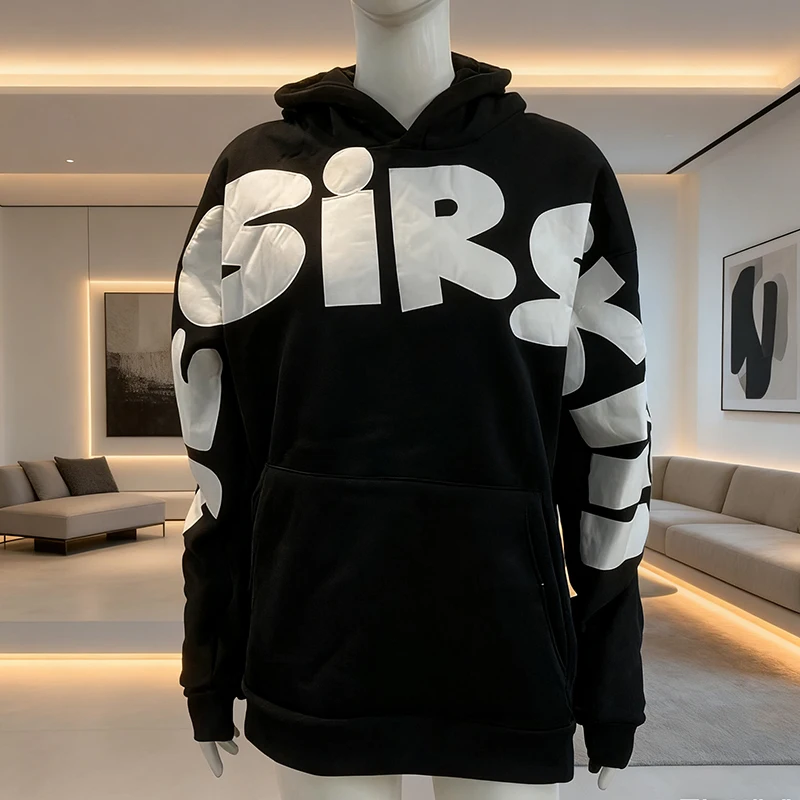 

Y2K Streetwear Personalized Trend Patch Letter Print Autumn Oversized Pullover Hoodie Gothic Harajuku Retro Jacket Unisex Style