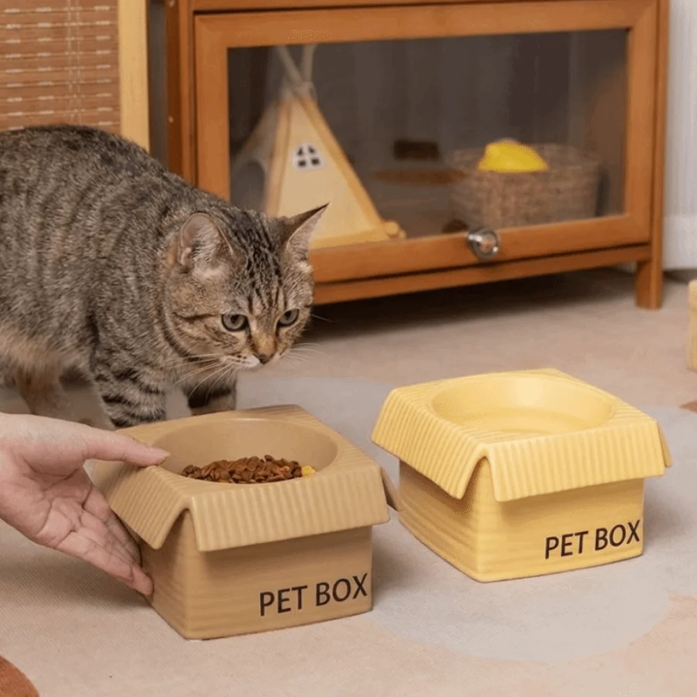 

Многофункциональная керамическая миска для животных с защитой от скольжения и рвоты, для защиты шейного отдела позвоночника, легко моющаяся, для еды и воды