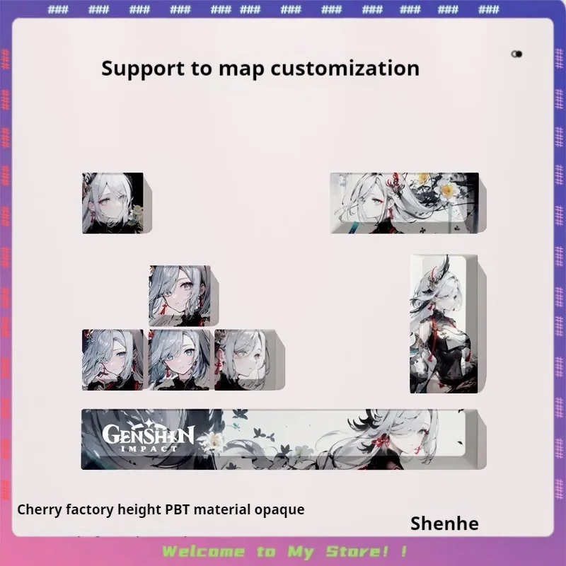 Keycap Animation Anime Honkai: Starrail Keycaps Genshin Impact Peripheral Keyboard Keys Cute Thermal Sublimation Custom Keycaps