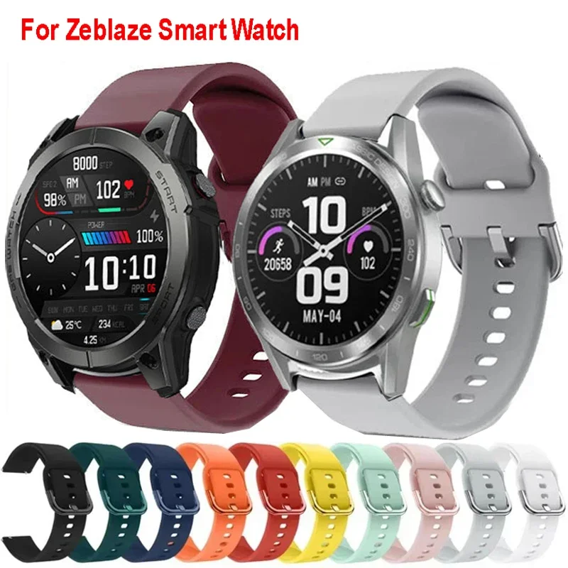 22mm Silicone Strap For Zeblaze Vibe 7 7Pro 7 Lite/Btalk 3 Plus/2 Lite Bracelet For Zeblaze Stratos 3/GTR GTS3 3Pro Beyond 3 Pro