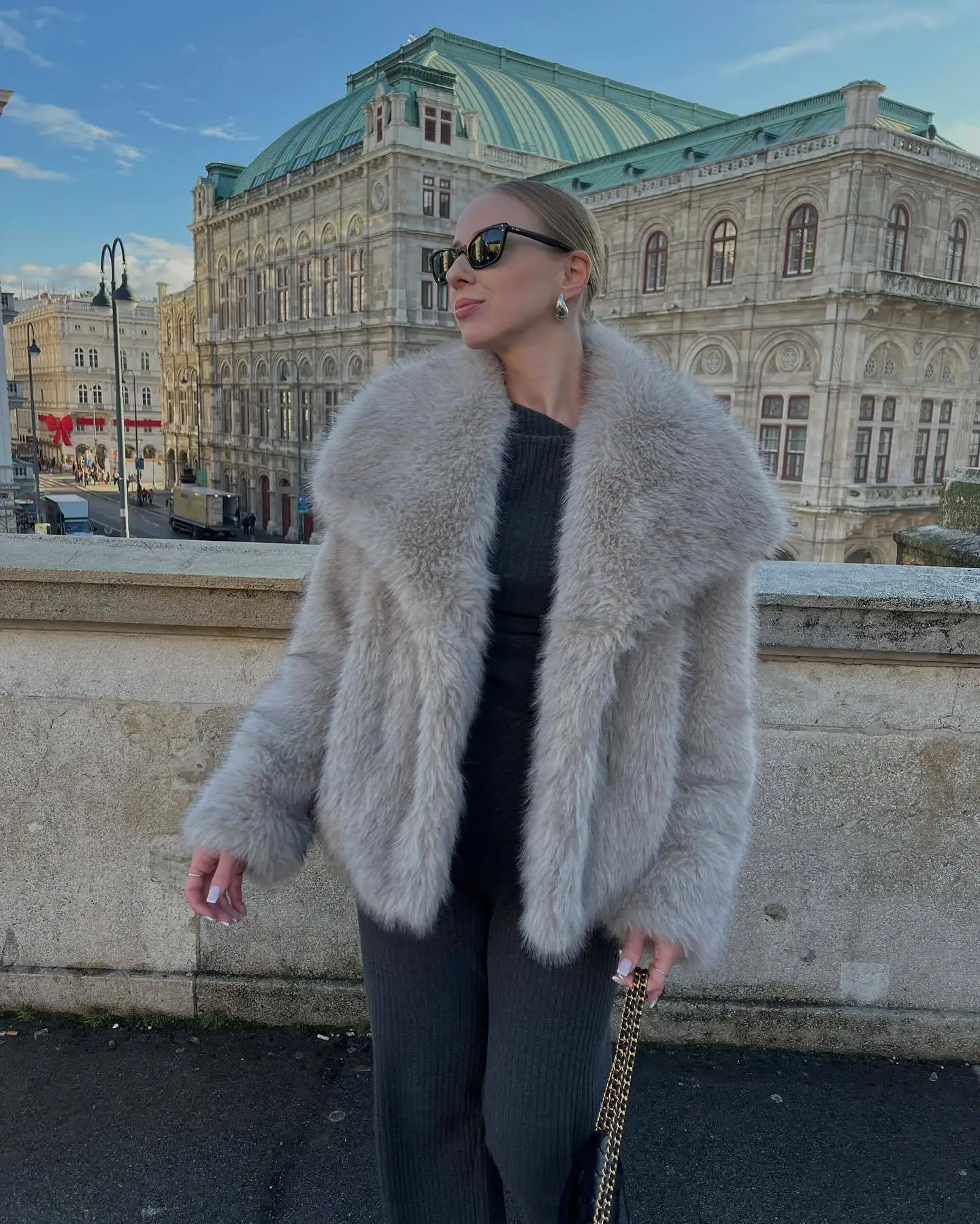 Manteaux courts solides pour femmes, vestes en fausse fourrure, grand col rabattu, point ouvert, manches longues, décontracté, nouvelle collection automne hiver 2025