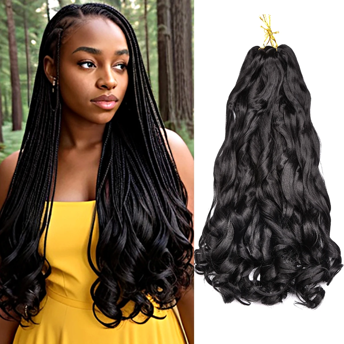 

Synthetic Loose Wave Braiding Hair Synthetic Spiral Curls Crochet Hair Extensions Pre Stretched French Curls Ombre Braids Hair F