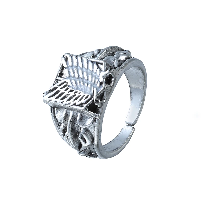Heißer japanischer Anime-Angriff auf Titan-Ring, Rosenschwert, Pferdeflügel der Freiheit, Cosplay-Schmuck, Souvenir, Party-Geschenk für Männer und Frauen