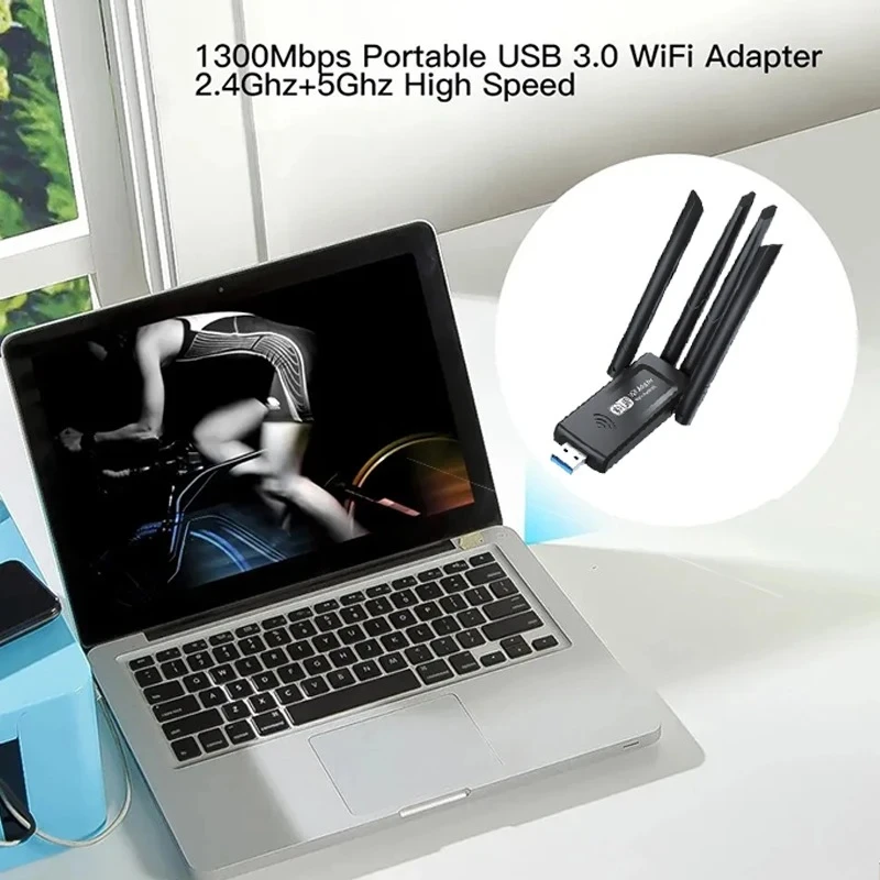 1300M Bluetooth 5.4 WIFIアダプター ワイヤレスネットワークカード 5G Wi-Fiレシーバー デュアルバンドWi-Fiドングル 4アンテナ PC/ラップトップ Win10/11対応