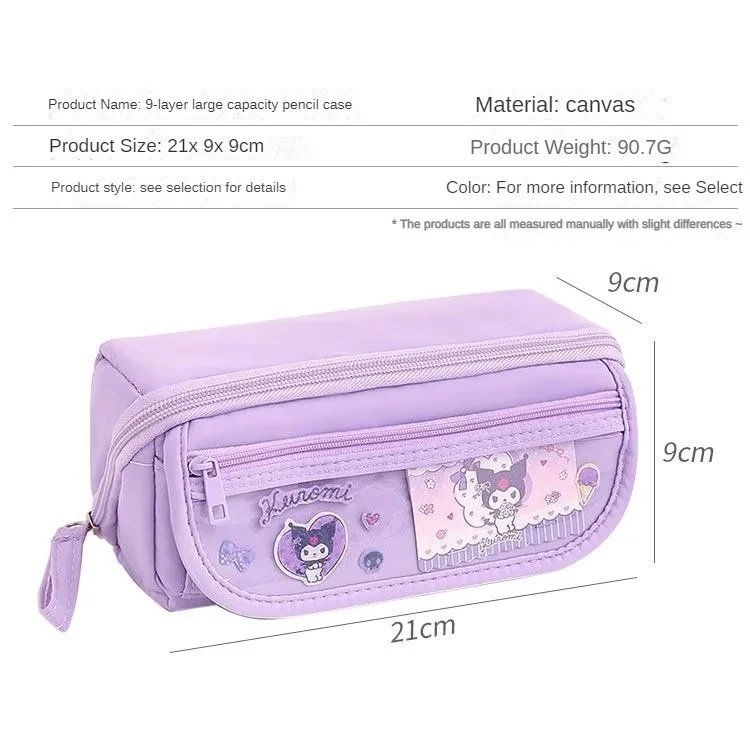 Cute Kuromi Pencil Case Sanrio Stationery for Junior High School Girls New Primary School Students Large Capacity High Appearanc