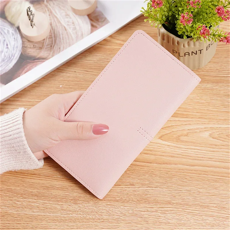 ID Credit Multi-Card Holder Money Bag Clip PU Leather Long Women Thin Wallets Large Capacity Female Coin Purses Hasp Clutch