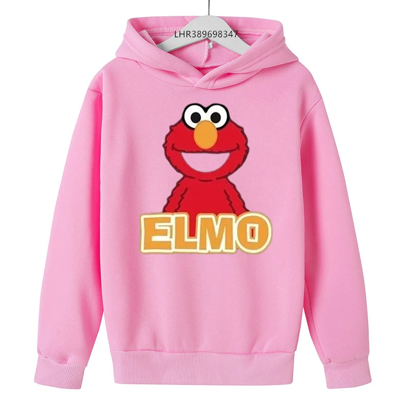 Children hoodie Tops Outwear ELMO Clothing Hoodies 3-12 Year Kids Hood leisure Sweatshirt Boys Girls Anime black