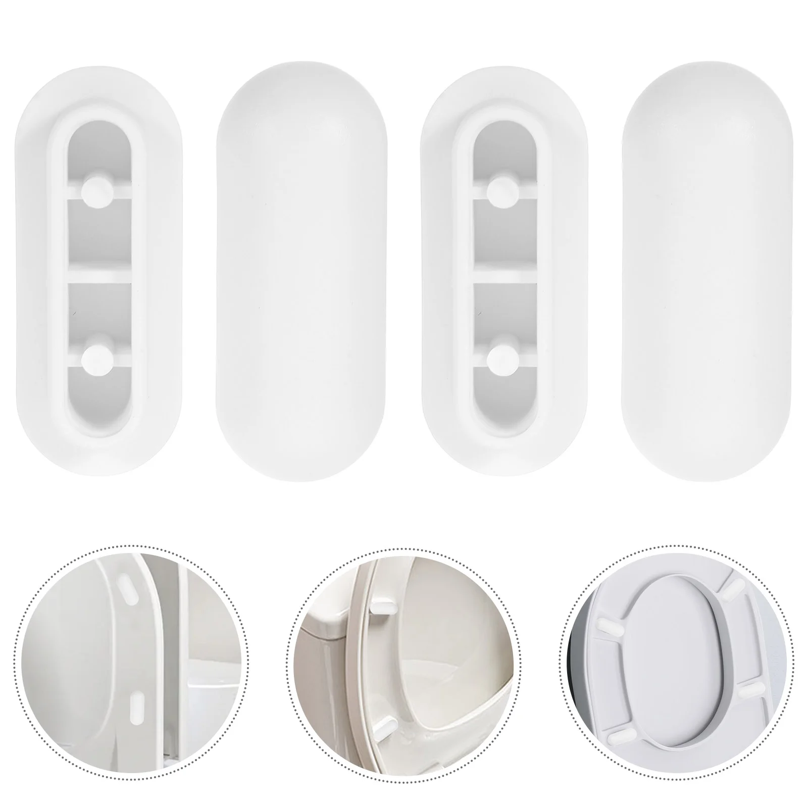 

8 Pcs Toilet Seat Cover Bidet Stoppers Bumper for Bathroom Corner Pads White Ldpe Bumpers Seats