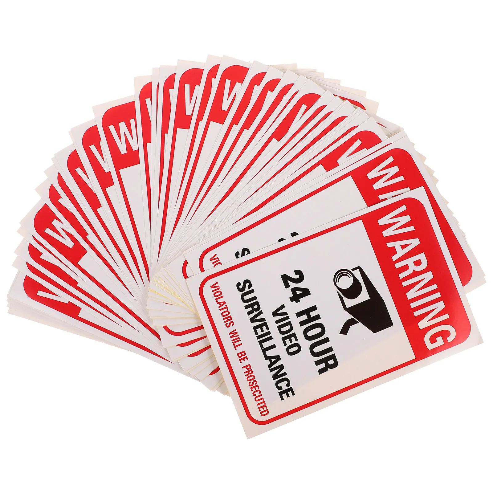 

50 Sheets Security Camera Sign Self Adhesive Bright Warning Stickers for Shopping Mall Video Surveillance Warning Decals Outdoor