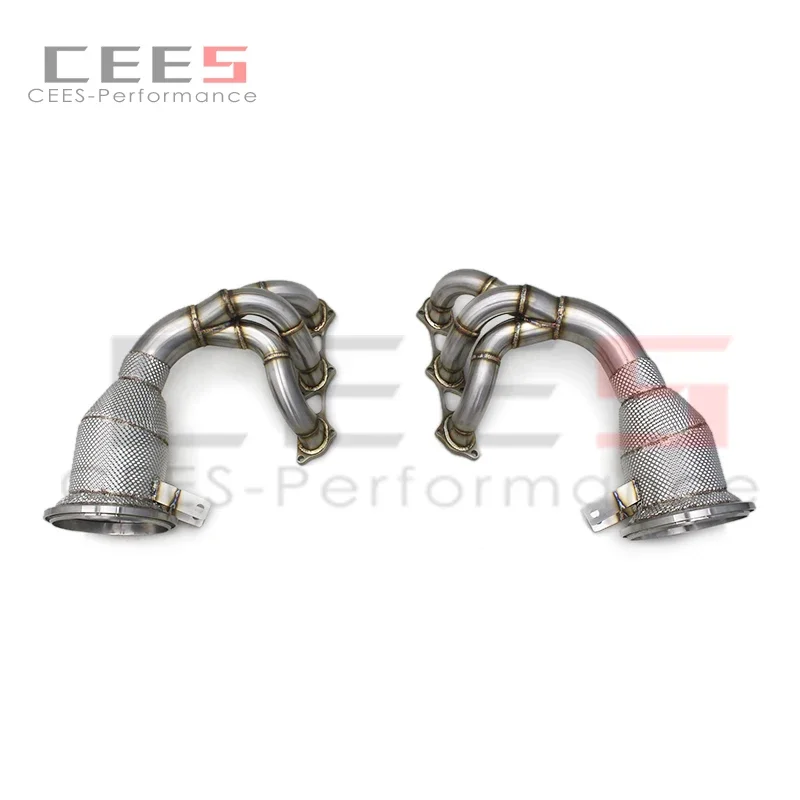 CEES  With Free Flow Exhaust manifold Header Downpipe For Porsche 911 992 GT3 4.0 2017-2023 Stainless Steel Exhaust pipe