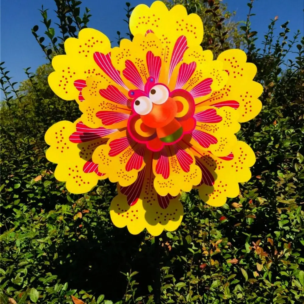 متعدد الأنماط الكرتون الملونة التقليدية طاحونة الفراشة النحل اليعسوب الملونة الدورية الرياح سبينر PVC قطر 38 سنتيمتر