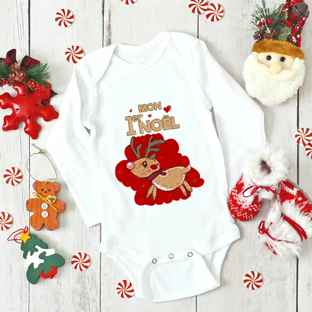 My First Christmas Toddler Infant Baby Rompers Merry Christmas Santa Cute New Year Clothes Mon 1er Noël Jumpsuit Xmas Outfit