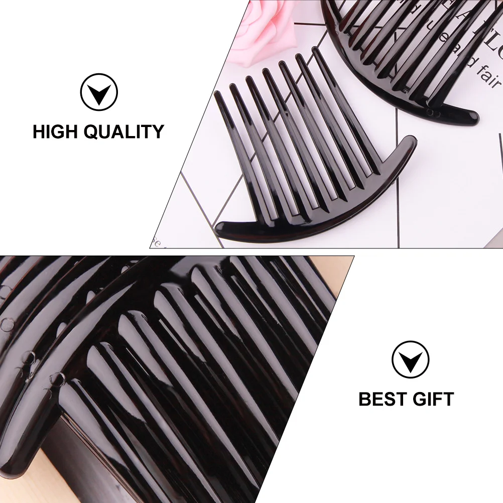

8pcs Plastic Black Fashion Side Comb Hair Supplies Diy Styling Tool For Women Lightweight Durable Comfortable Hair Clip Comb For