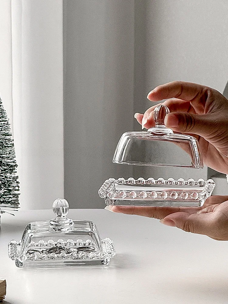 

French Sle Jewelry Box with Lid Storage Organizer for Nelaces Rings Glass Bead Sugar Tray Accories Storage Case