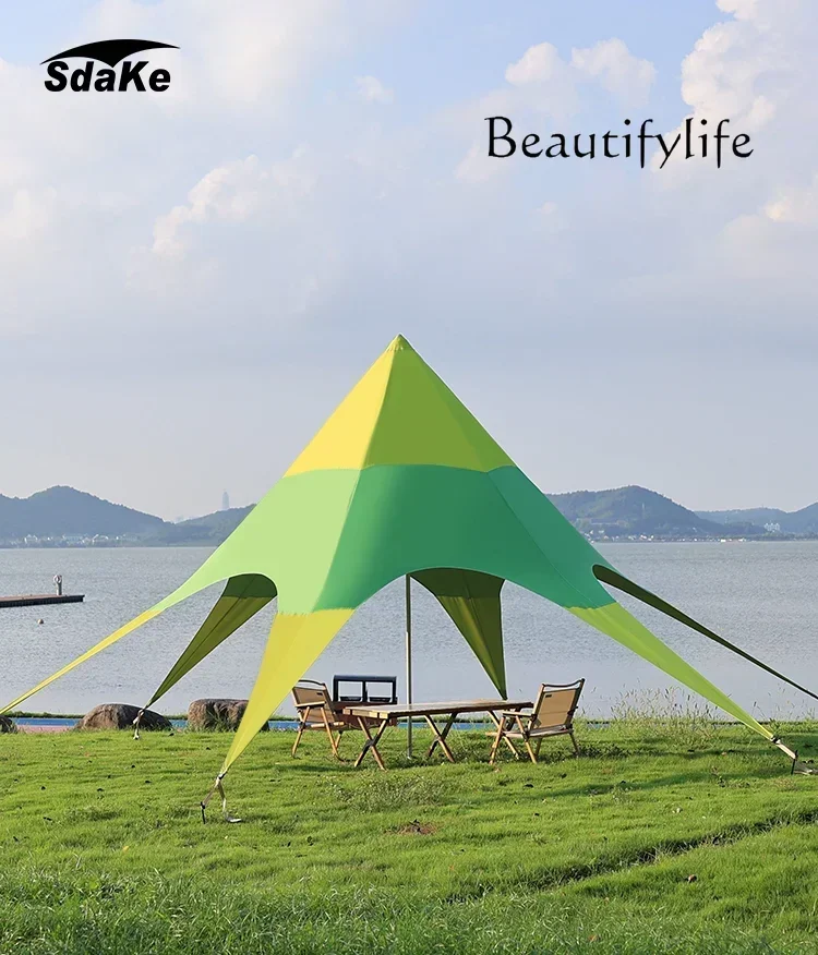 hexagonal shed  Outdoor picnic equipment  Color canopy tent Outdoor leisure awning Camping