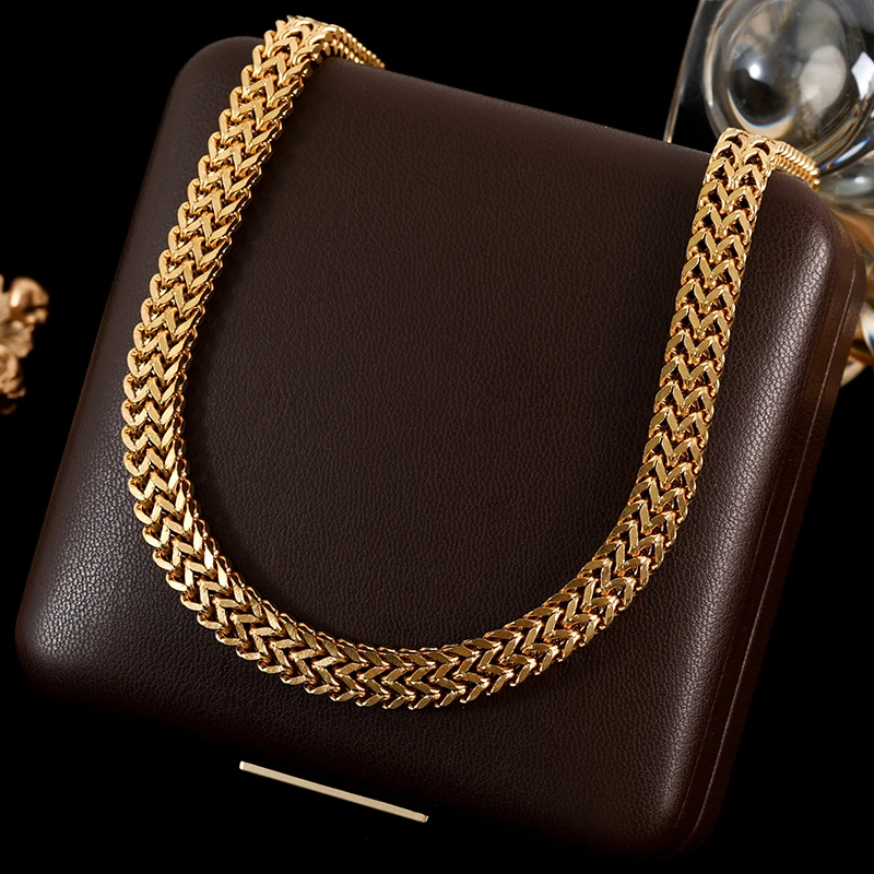 316L Stainless Steel Thick Chain Necklace & Bracelet Set