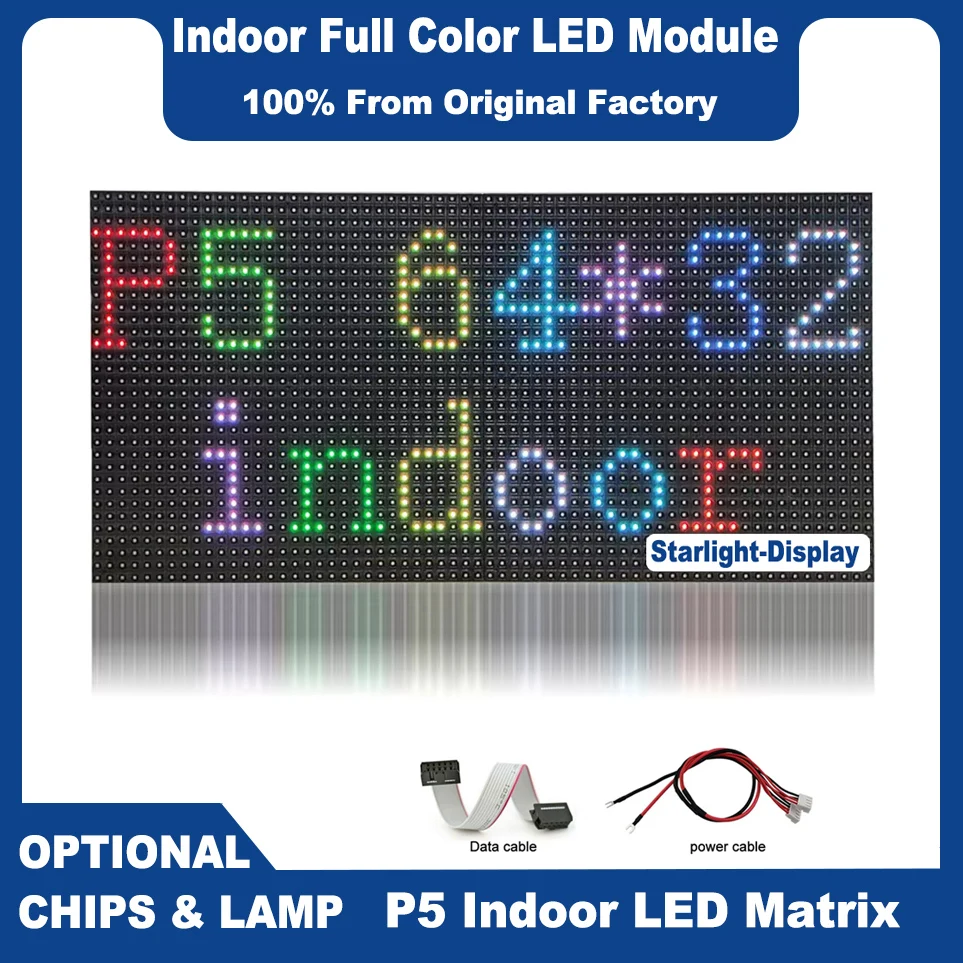 P5 Indoor Matrix Panel RGB 320x160 Module LED Full-Color Display SMD2121 Light 64x32 Pixels 16Scan Screen Advertising Video Wall